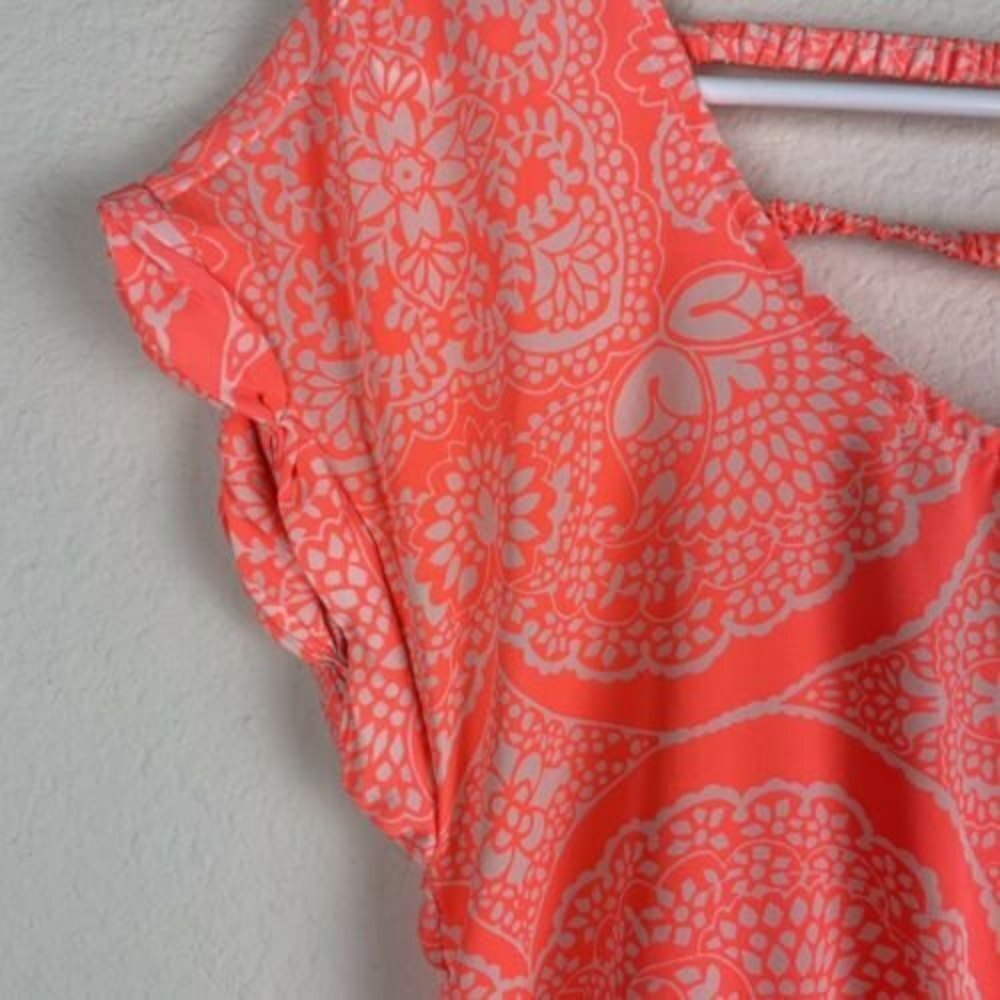 American Eagle Neon Orange Short A- Line‎ Dress Petite Small Bohemian​​​​​​ - Picture 3 of 8